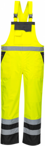 High Visibility Yellow & Black Waterproof Two-Tone Bib & Brace Overall